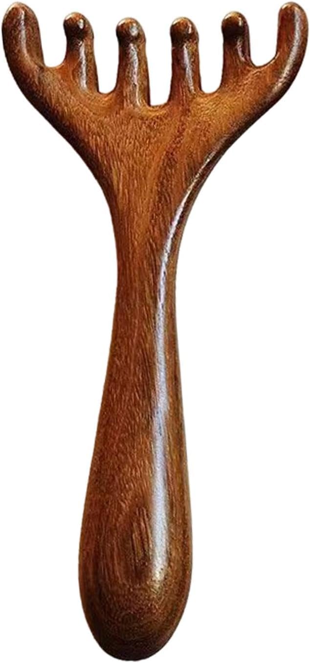 Sandalwood Scalp Massager - Sandalwood Deer Antlers Comb,Wooden Deer Antlers Nasal Scraper, Fashionable Sandalwood Deer Antlers Wide Tooth Comb Manual Massage Tools